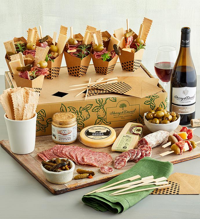 Charcuterie and Cheese Cone-Making Kit with Wine